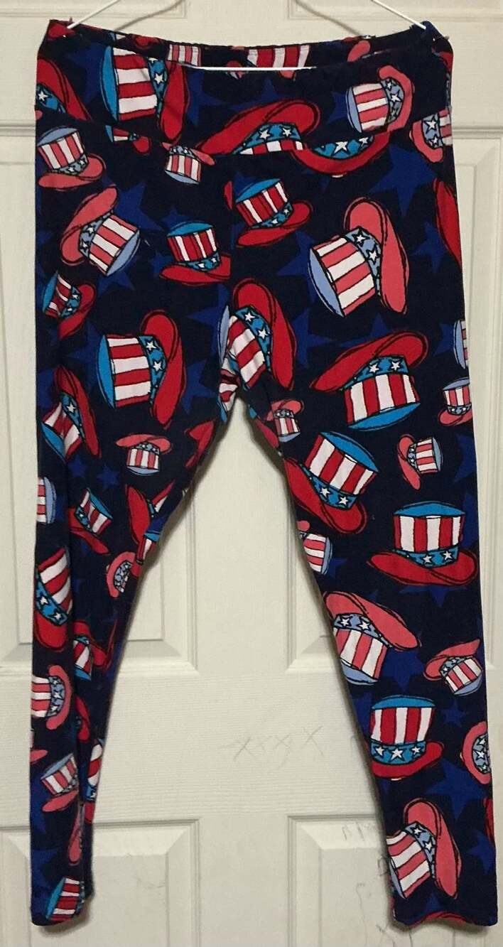 LuLaRoe Leggings Americana Uncle Sam Top Hats 4th of July